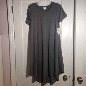 NWT LuLaRoe Gray Striped Carly Dress